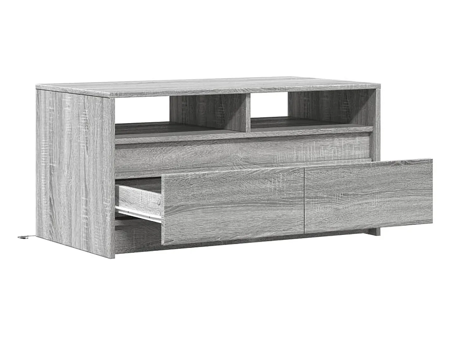 Mesa De Centro|vidaxl Mesa de centro c/ luzes LED derivados madeira sonoma Cinzento