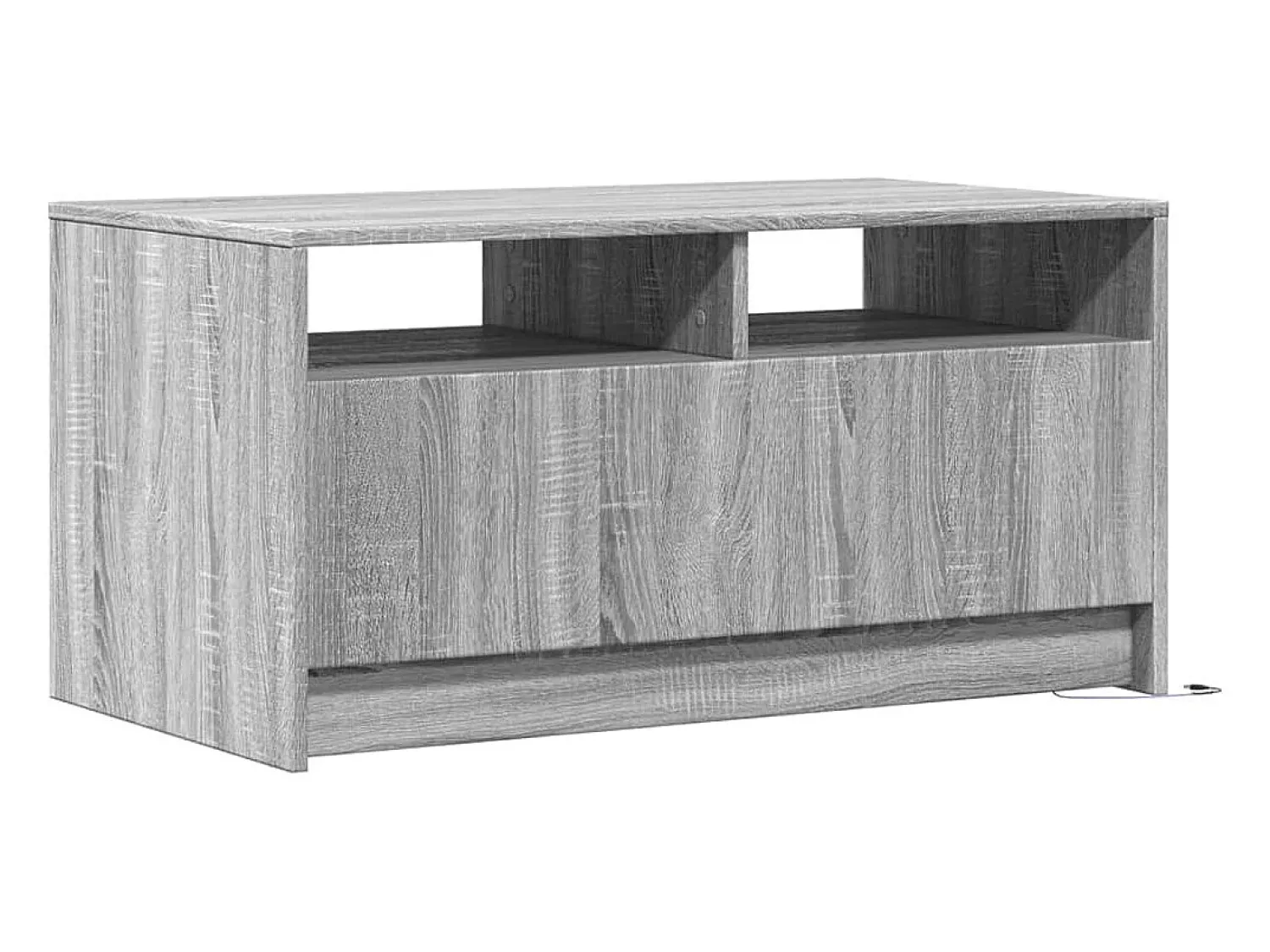 Mesa De Centro|vidaxl Mesa de centro c/ luzes LED derivados madeira sonoma Cinzento