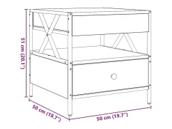 Mesa De Centro*vidaxl Mesa de centro c/ luzes LED Infinity 50x50x51 cm Preto