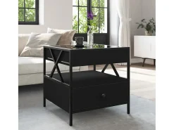 Mesa De Centro*vidaxl Mesa de centro c/ luzes LED Infinity 50x50x51 cm Preto