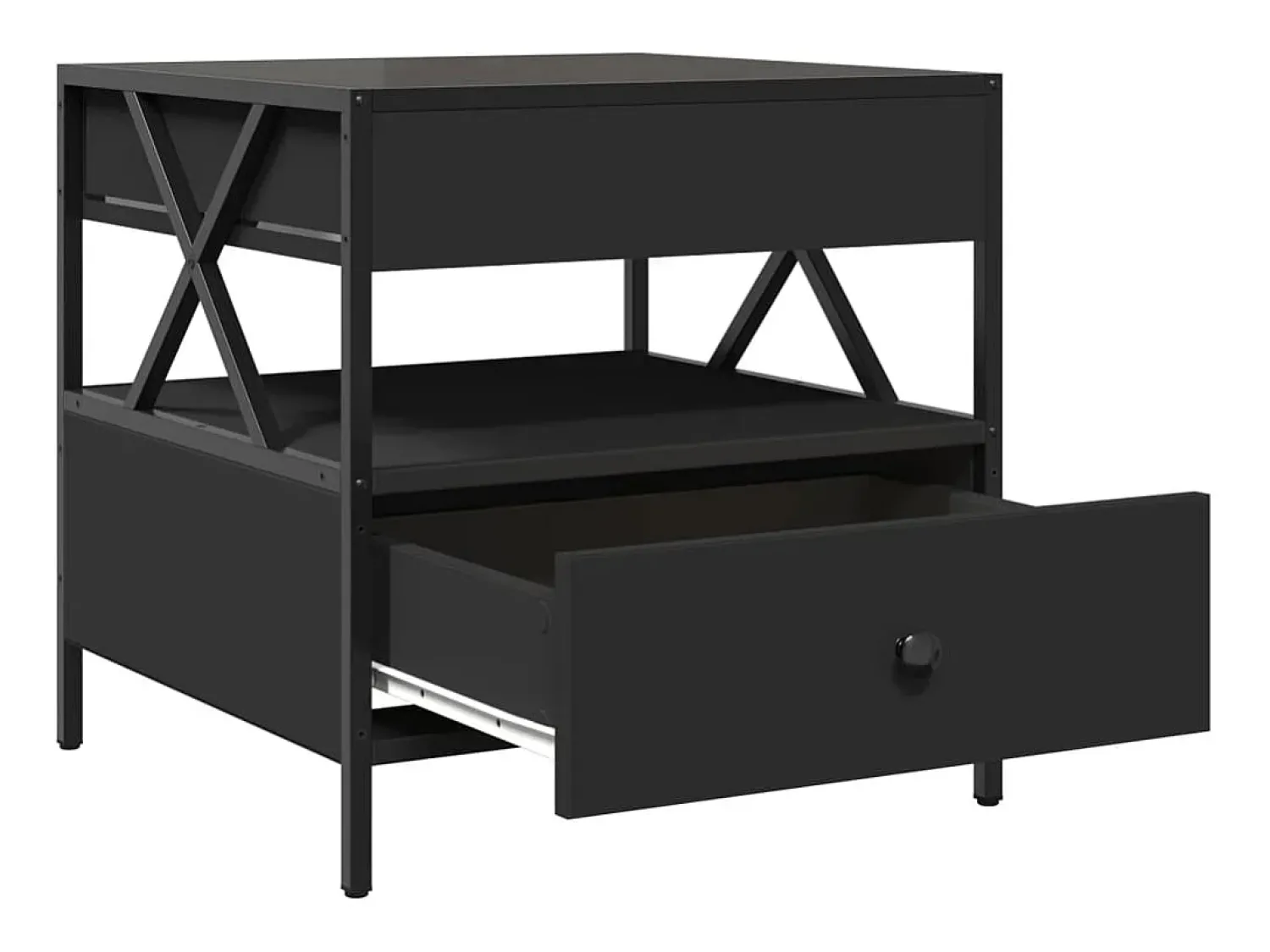 Mesa De Centro*vidaxl Mesa de centro c/ luzes LED Infinity 50x50x51 cm Preto