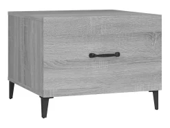 Mesa De Apoio| Mesa de centro c/ pernas de metal 50x50x40 cm sonoma PT203561 Cinzento
