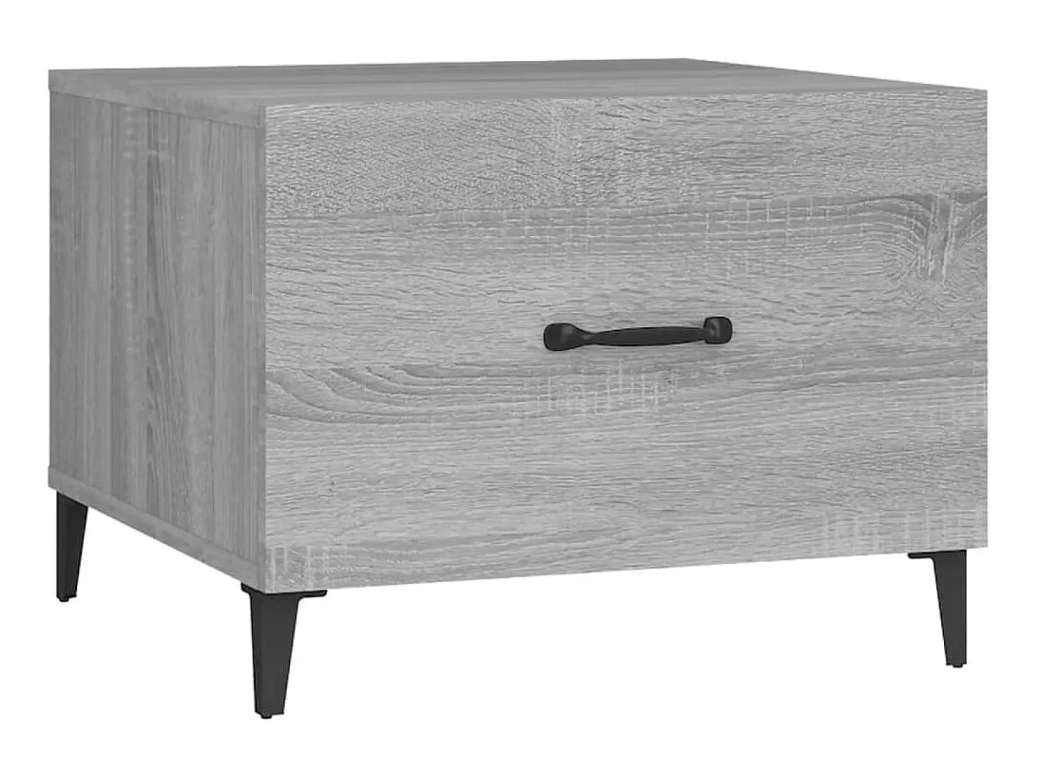 Mesa De Apoio| Mesa de centro c/ pernas de metal 50x50x40 cm sonoma PT203561 Cinzento