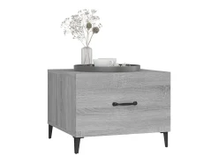 Mesa De Apoio| Mesa de centro c/ pernas de metal 50x50x40 cm sonoma PT203561 Cinzento