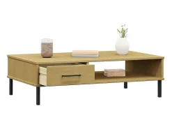Mesa De Centro| Mesa de centro c/ pernas de metal pinho maciço OSLO PT778971 Castanho