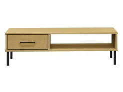 Mesa De Centro| Mesa de centro c/ pernas de metal pinho maciço OSLO PT778971 Castanho