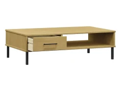 Mesa De Centro| Mesa de centro c/ pernas de metal pinho maciço OSLO PT778971 Castanho