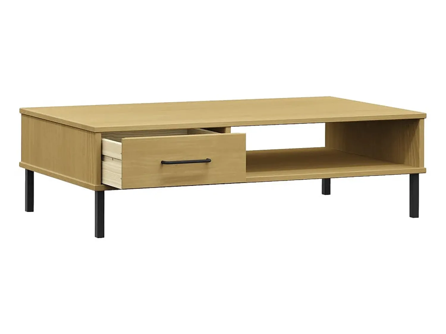 Mesa De Centro| Mesa de centro c/ pernas de metal pinho maciço OSLO PT778971 Castanho