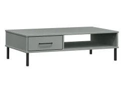 Mesa De Centro* Mesa de centro c/ pernas de metal pinho maciço OSLO PT833799 Cinzento