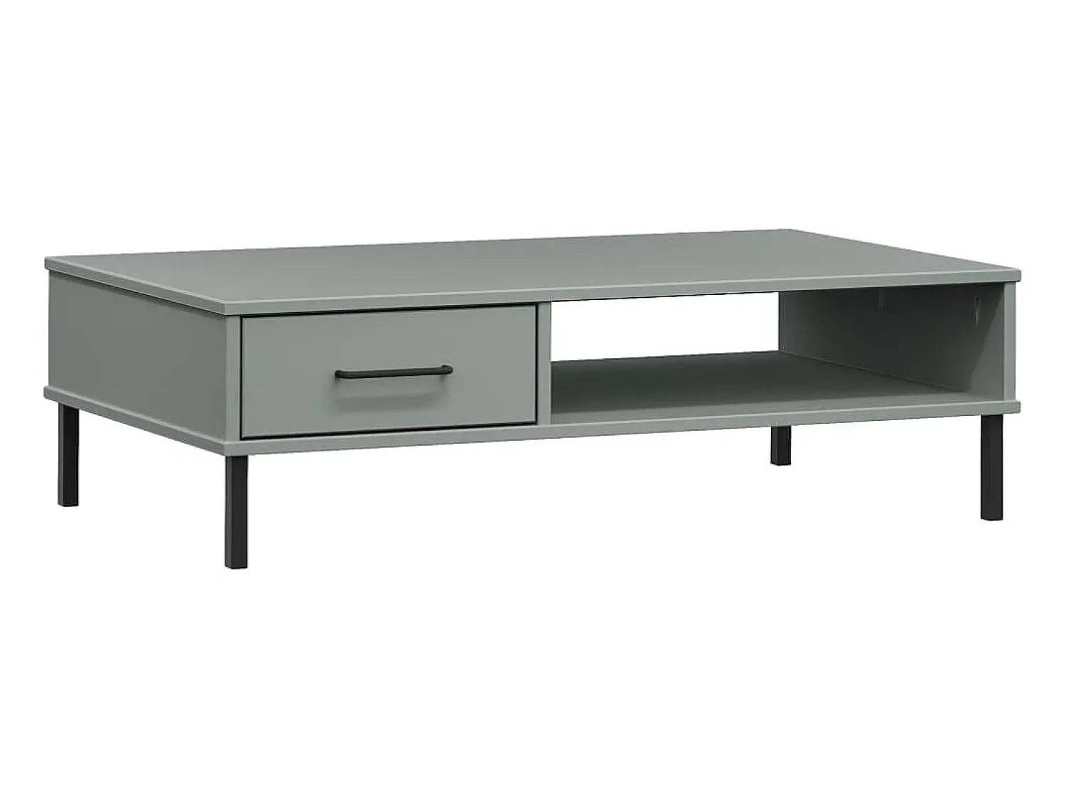 Mesa De Centro* Mesa de centro c/ pernas de metal pinho maciço OSLO PT833799 Cinzento