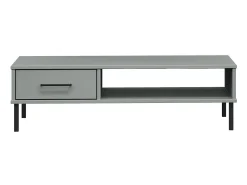 Mesa De Centro* Mesa de centro c/ pernas de metal pinho maciço OSLO PT833799 Cinzento