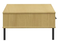 vidaxl Mesa de centro c/ pernas de metal pinho maciço OSLO castanho^ Mesa De Centro