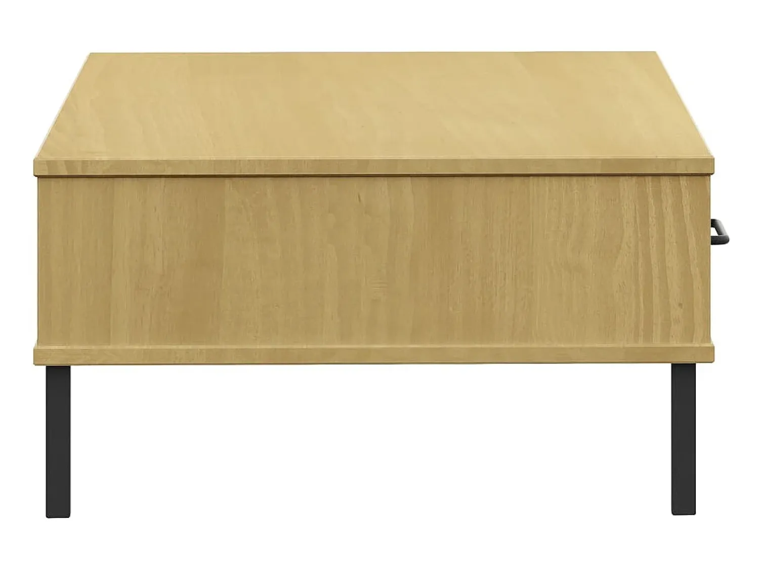 vidaxl Mesa de centro c/ pernas de metal pinho maciço OSLO castanho^ Mesa De Centro
