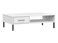Mesa de centro c/ pernas de metal pinho maciço OSLO PT168139^ Mesa De Centro