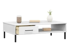 Mesa de centro c/ pernas de metal pinho maciço OSLO PT168139^ Mesa De Centro