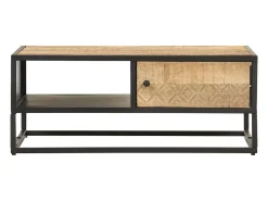 Mesa De Centro|vidaxl Mesa de centro c/ porta esculpida 90x55x36 cm mangueira áspera Natural claro