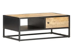 Mesa De Centro|vidaxl Mesa de centro c/ porta esculpida 90x55x36 cm mangueira áspera Natural claro