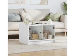 Mesa de centro c/ portas de vidro 68x50x42 cm PT170054^ Mesa De Centro