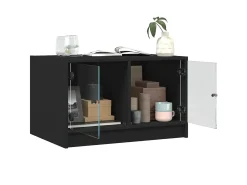 Mesa de centro c/ portas de vidro 68x50x42 cm PT459044^ Mesa De Centro
