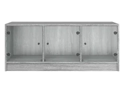 Mesa De Centro*vidaxl Mesa de centro c/ portas de vidro 102x50x42 cm cinza sonoma Cinzento