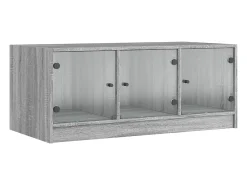 Mesa De Centro*vidaxl Mesa de centro c/ portas de vidro 102x50x42 cm cinza sonoma Cinzento