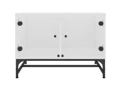 Mesa De Centro| Mesa de centro c/ portas de vidro 68,5x50x50 cm PT357617 Branco