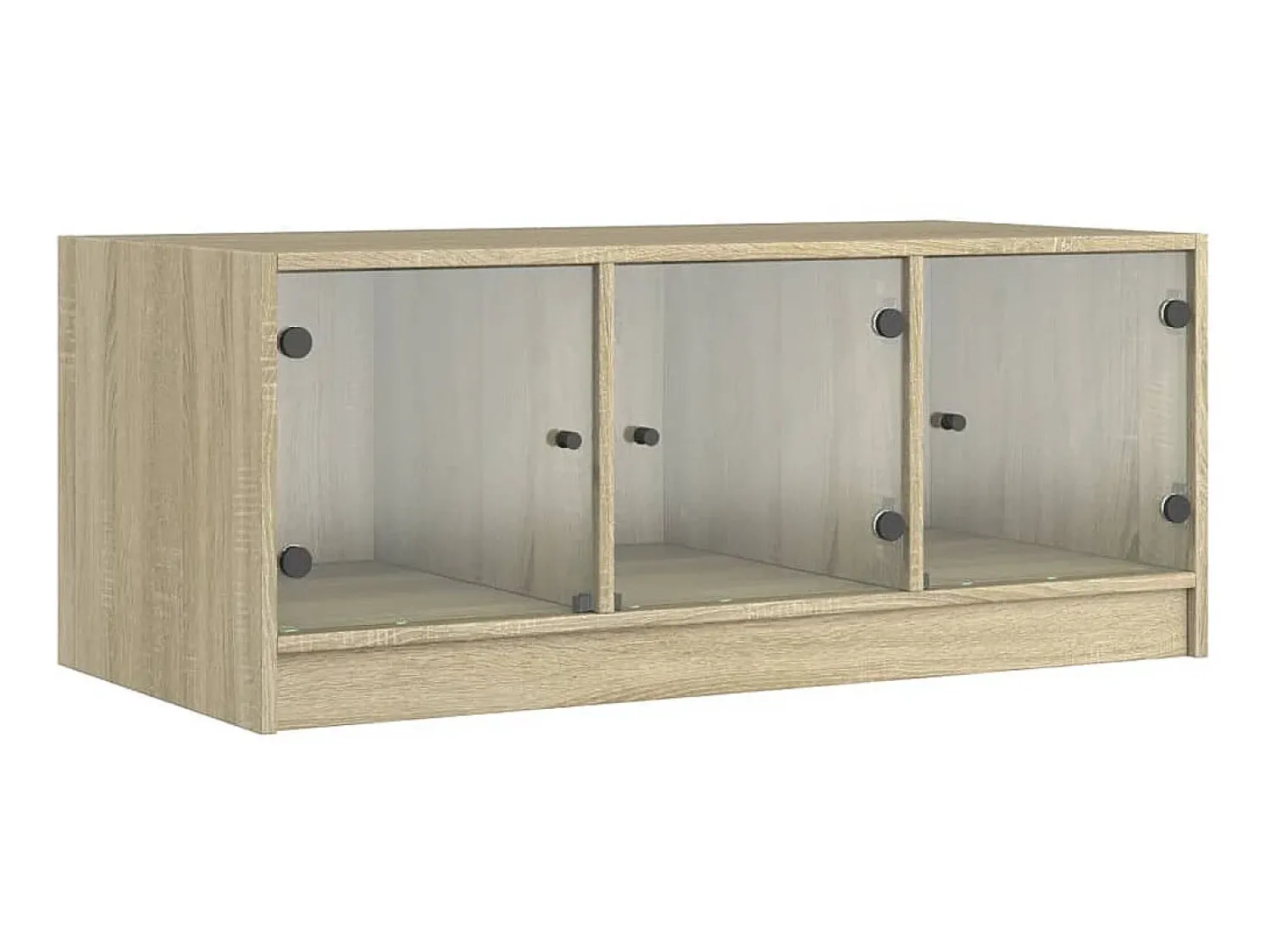 Mesa de centro c/ portas de vidro 102x50x42 cm carvalho sonoma PT700927^ Mesa De Centro