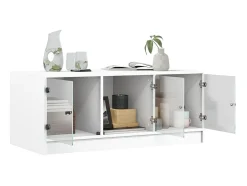 Hot Mesa de centro c/ portas de vidro 102x50x42 cm PT999558 Branco