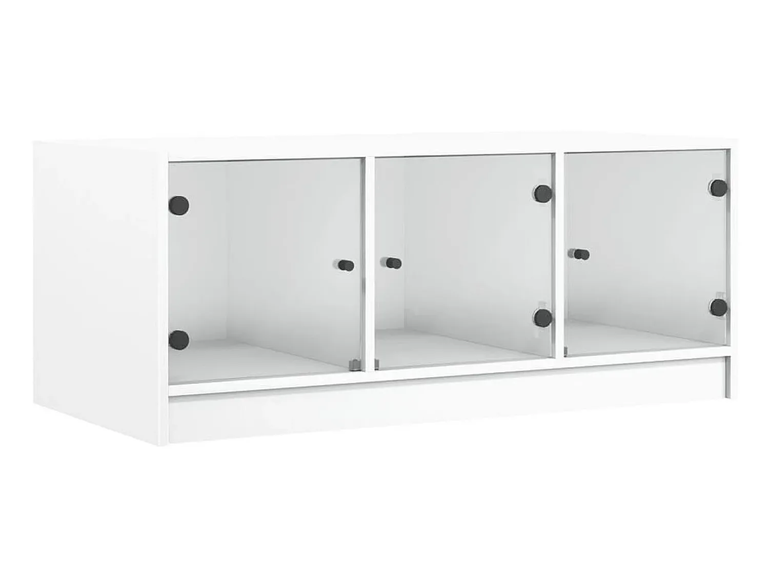 Hot Mesa de centro c/ portas de vidro 102x50x42 cm PT999558 Branco
