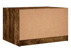 vidaxl Mesa de centro c/ portas de vidro 68x50x42 cm carvalho fumado^ Mesa De Centro