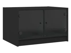 Mesa De Centro*vidaxl Mesa de centro c/ portas de vidro 68x50x42 cm Preto