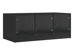 Mesa De Centro|vidaxl Mesa de centro c/ portas de vidro 102x50x42 cm Preto
