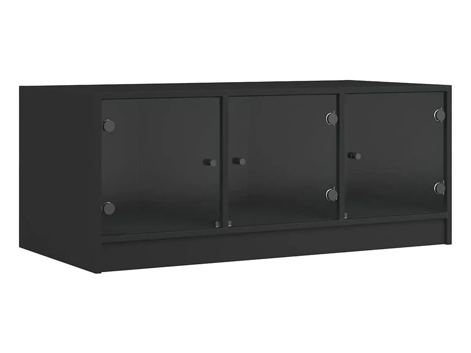Mesa De Centro|vidaxl Mesa de centro c/ portas de vidro 102x50x42 cm Preto