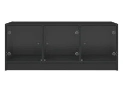 Mesa De Centro|vidaxl Mesa de centro c/ portas de vidro 102x50x42 cm Preto