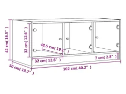 Mesa De Centro*vidaxl Mesa de centro c/ portas de vidro 102x50x42 cm carvalho sonoma Natural claro