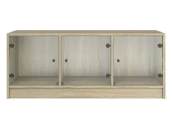 Mesa De Centro*vidaxl Mesa de centro c/ portas de vidro 102x50x42 cm carvalho sonoma Natural claro