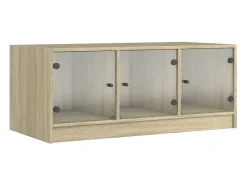 Mesa De Centro*vidaxl Mesa de centro c/ portas de vidro 102x50x42 cm carvalho sonoma Natural claro