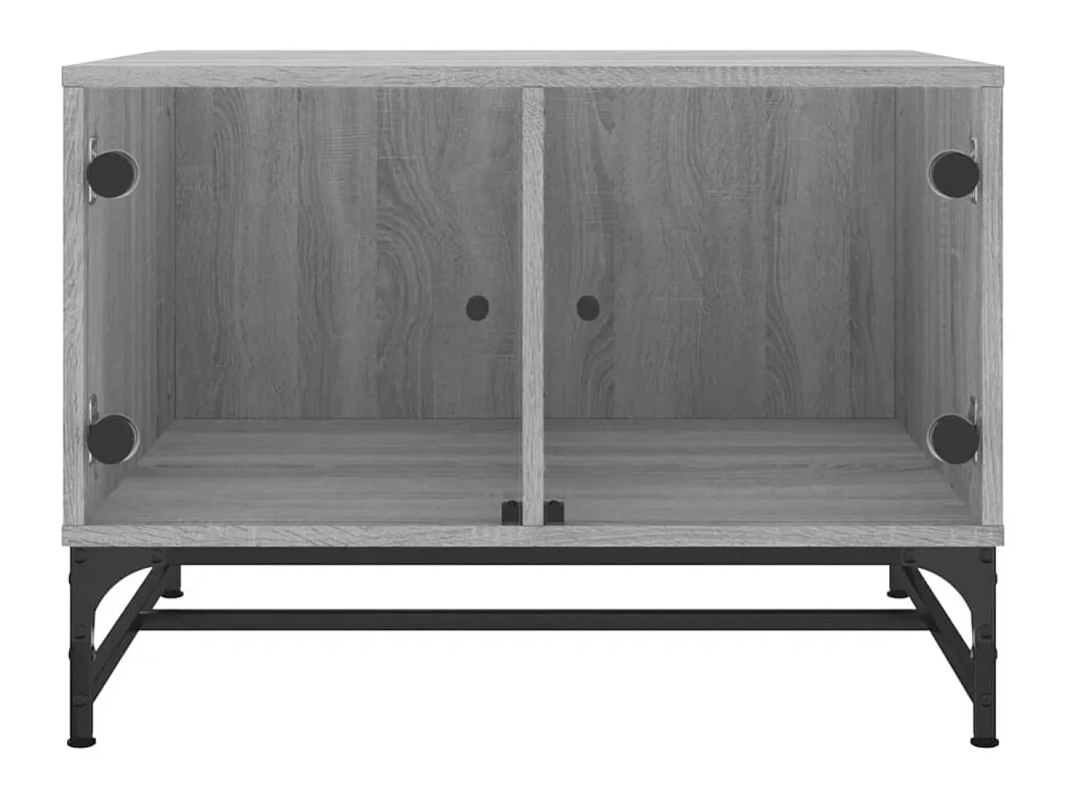 Mesa de centro c/ portas de vidro 68,5x50x50 cm cinza sonoma PT877834^ Mesa De Centro