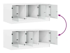 vidaxl Mesa de centro c/ portas de vidro 102x50x42 cm^ Mesa De Centro