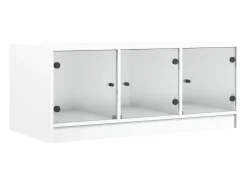 vidaxl Mesa de centro c/ portas de vidro 102x50x42 cm^ Mesa De Centro