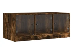 Mesa De Centro|vidaxl Mesa de centro c/ portas de vidro 102x50x42 cm carvalho fumado Natural claro