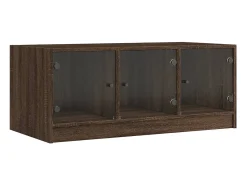 Mesa De Centro*vidaxl Mesa de centro c/ portas de vidro 102x50x42cm carvalho castanho Natural claro