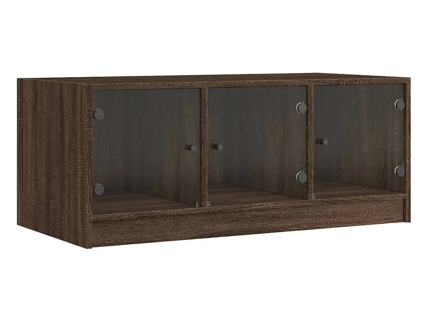 Mesa De Centro*vidaxl Mesa de centro c/ portas de vidro 102x50x42cm carvalho castanho Natural claro