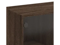 Mesa De Centro*vidaxl Mesa de centro c/ portas de vidro 102x50x42cm carvalho castanho Natural claro