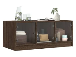 Mesa De Centro*vidaxl Mesa de centro c/ portas de vidro 102x50x42cm carvalho castanho Natural claro
