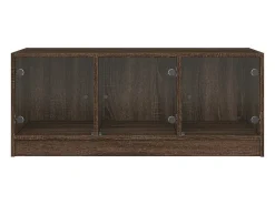Mesa De Centro*vidaxl Mesa de centro c/ portas de vidro 102x50x42cm carvalho castanho Natural claro
