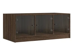 Mesa De Centro* Mesa de centro c/ portas de vidro 102x50x42cm carvalho PT969895 Castanho