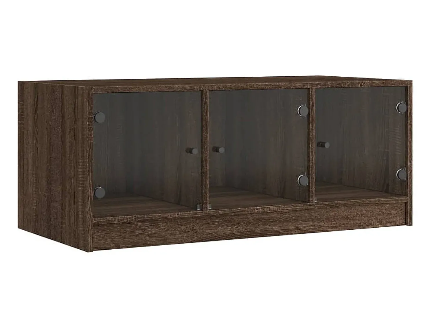 Mesa De Centro* Mesa de centro c/ portas de vidro 102x50x42cm carvalho PT969895 Castanho