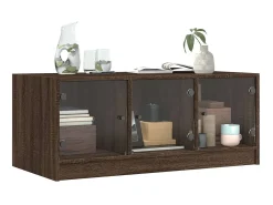 Mesa De Centro* Mesa de centro c/ portas de vidro 102x50x42cm carvalho PT969895 Castanho