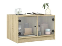 Mesa De Centro|vidaxl Mesa de centro c/ portas de vidro 68x50x42 cm carvalho sonoma Natural claro